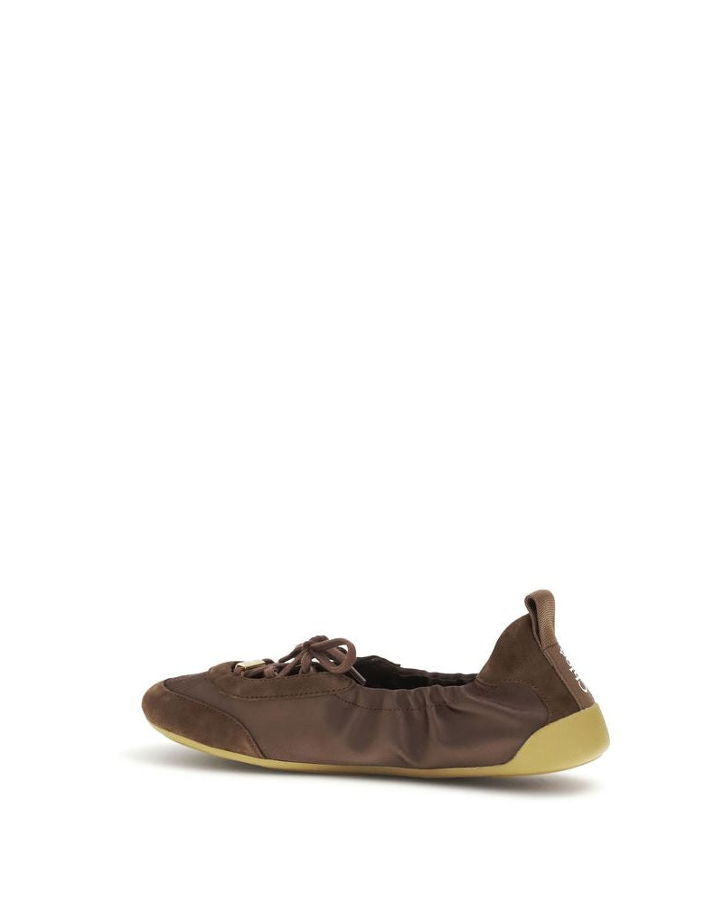 Chloé Brown Polyester Ballet Flats Glam Steals