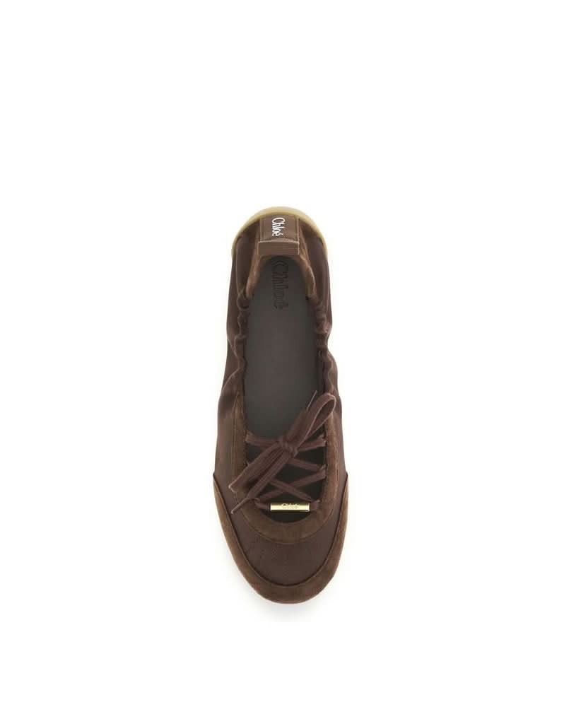 Chloé Brown Polyester Ballet Flats Glam Steals