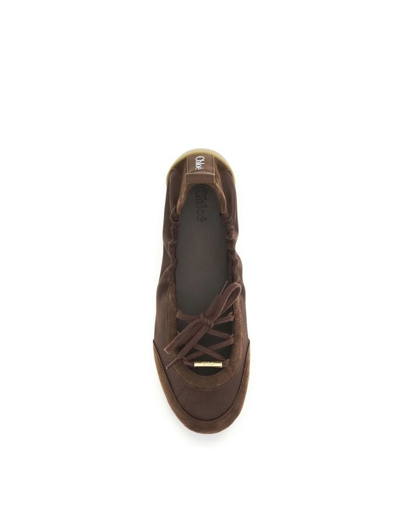 Chloé Brown Polyester Ballet Flats Glam Steals