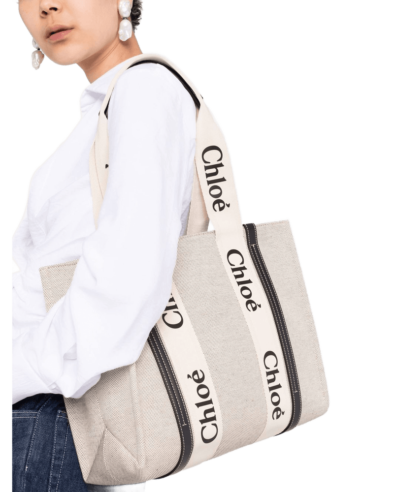 Chloé Canvas Woody Medium Tote Bag Glam Steals