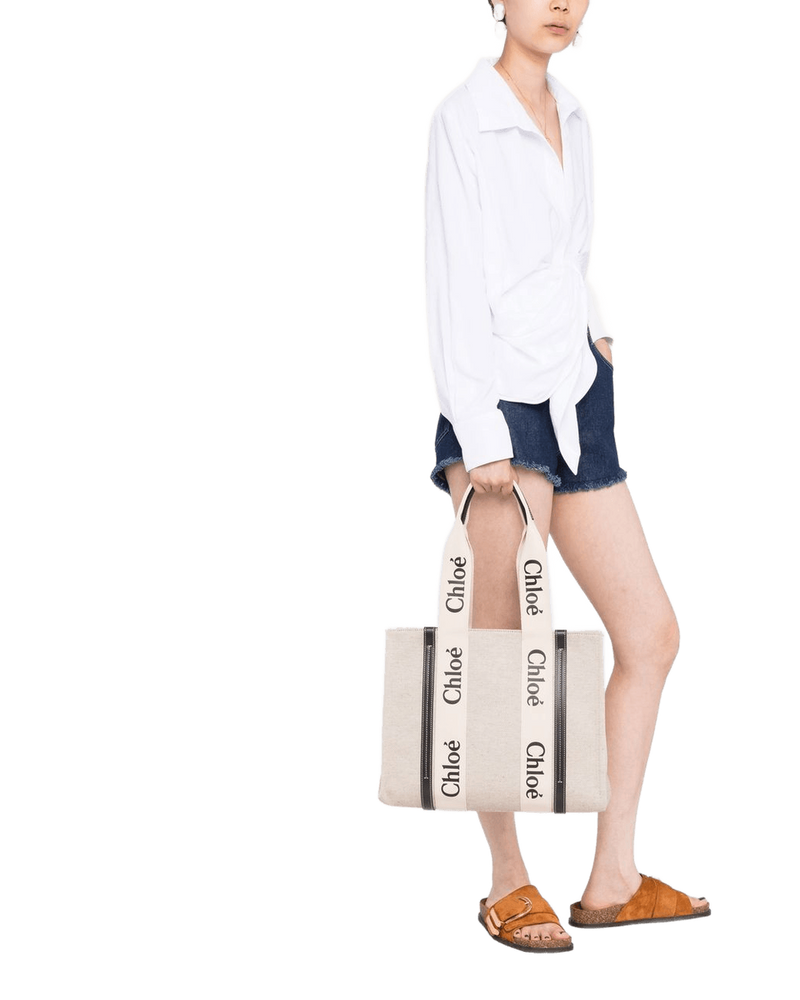 Chloé Canvas Woody Medium Tote Bag Glam Steals