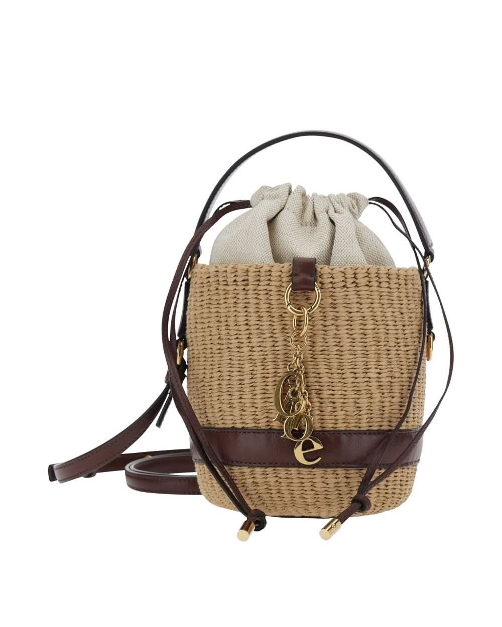 Chloé Charms Raffia Bucket Bag Glam Steals