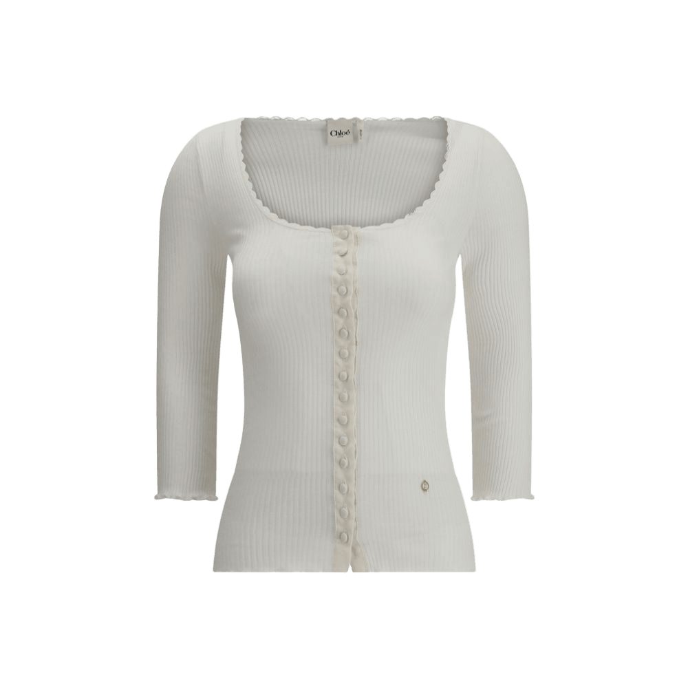 Chloé Cotton Cardigan with Button Fastening Glam Steals