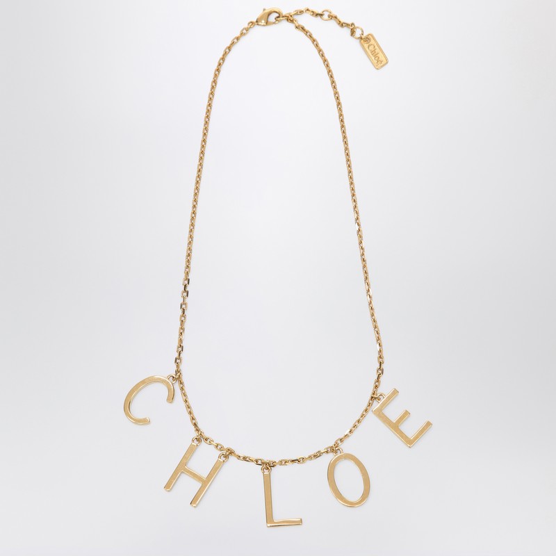 Chloé Gold Letters Necklace in Vintage Brass Glam Steals