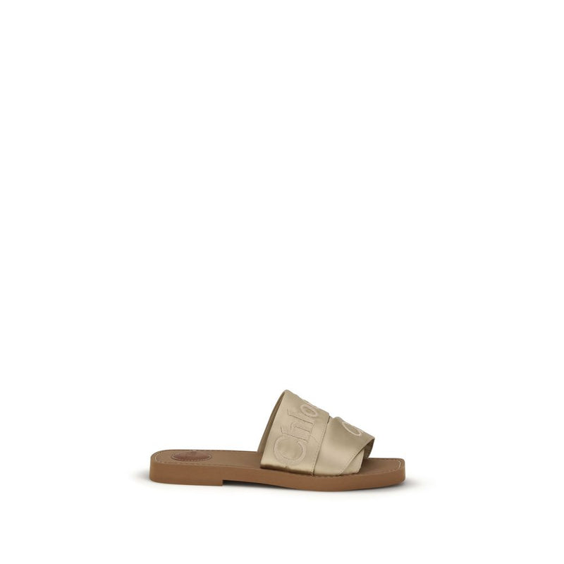 Chloé Gold Polyester Sandals Glam Steals