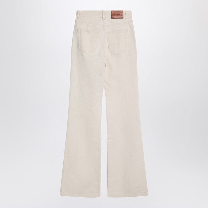 Chloé Ivory Denim Flared Trouser Glam Steals