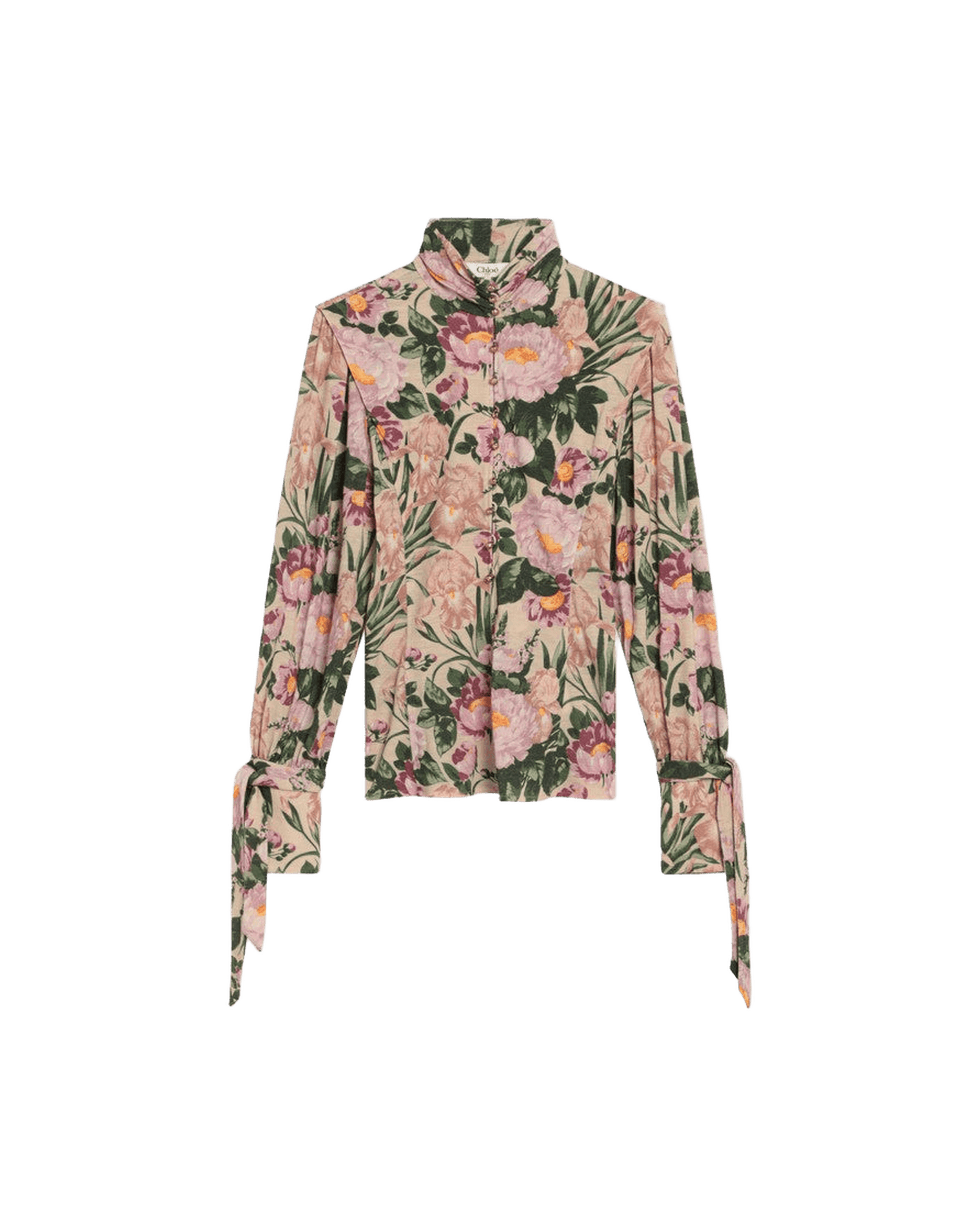 Chloé Jersey Turtleneck Wool Sweater With Floral Print Glam Steals