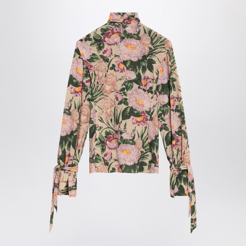 Chloé Jersey Turtleneck Wool Sweater with Floral Print Glam Steals