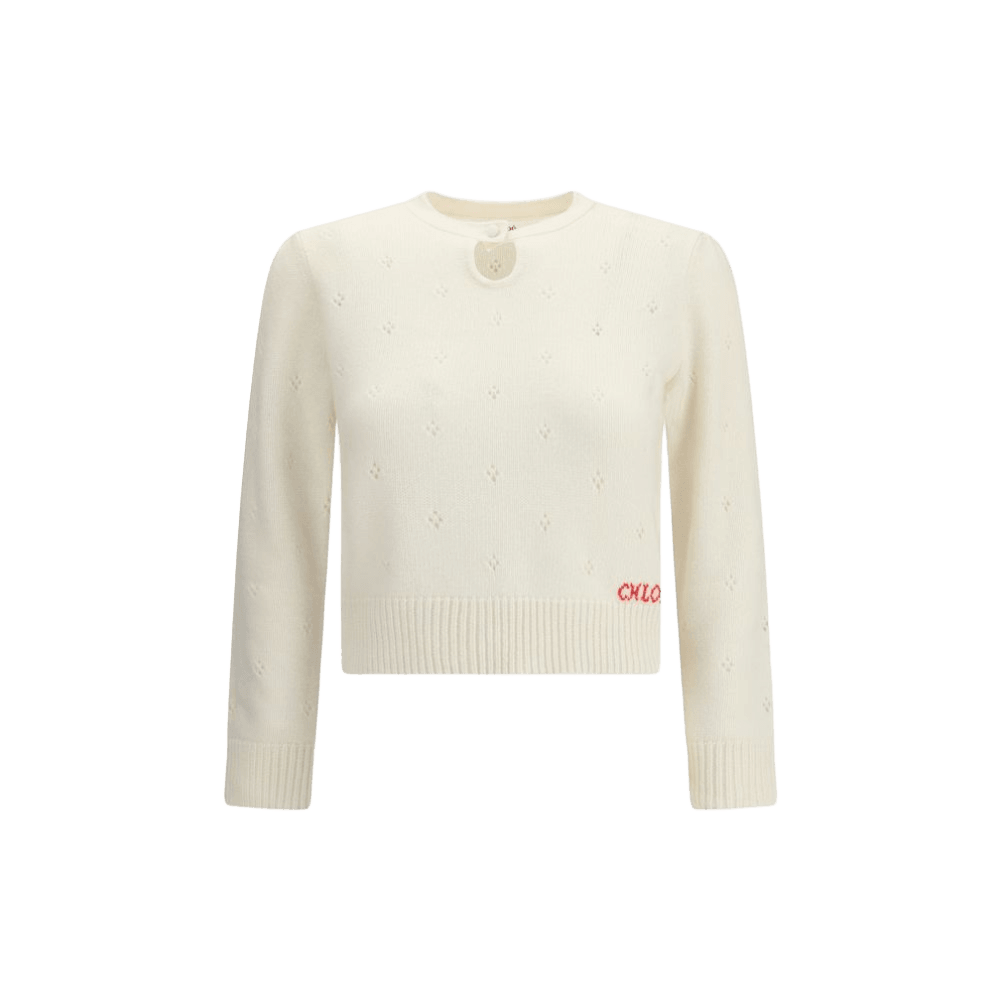 Chloé Jumper with A Buttoned Keyhole Neck Glam Steals