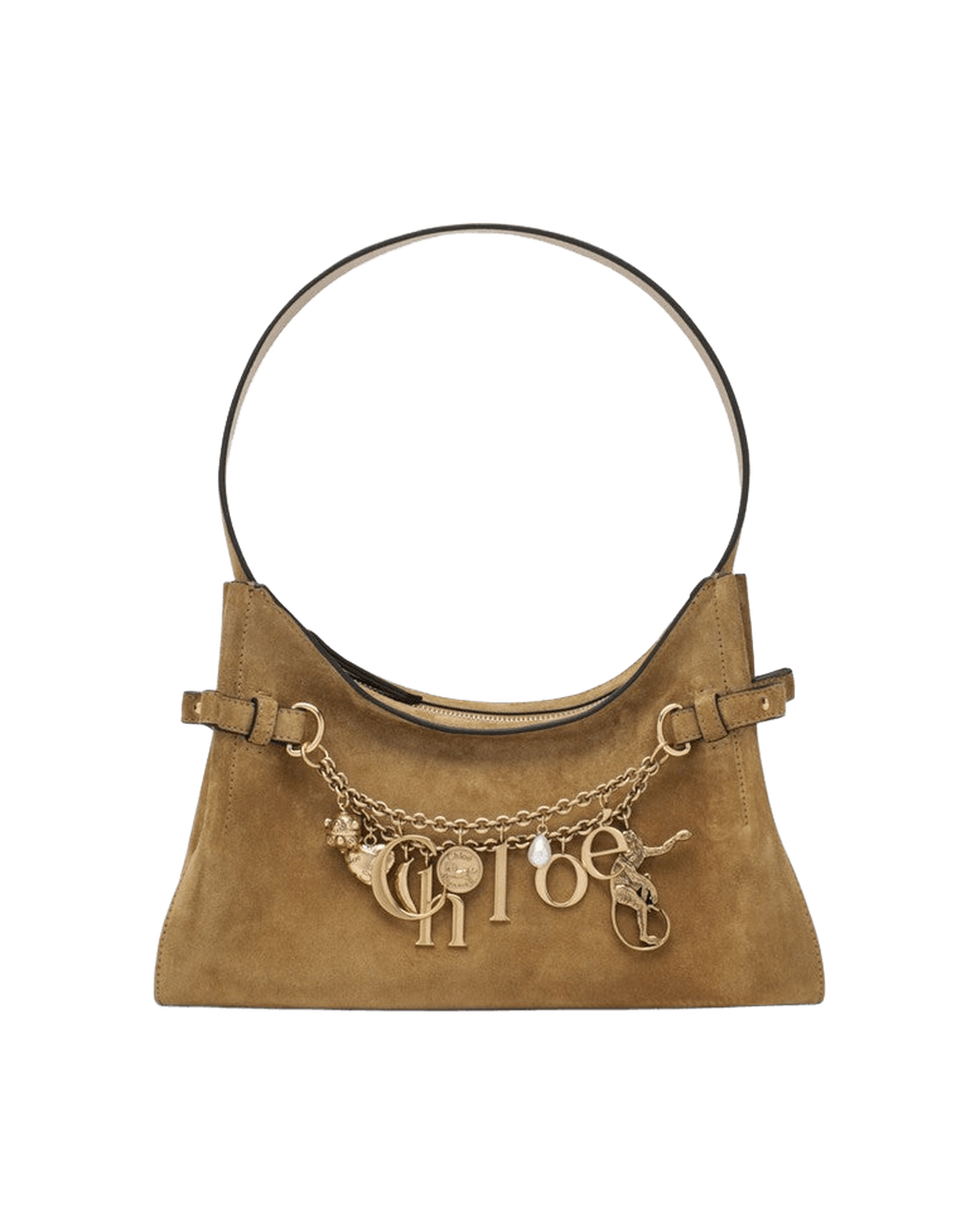 Chloé Khaki Suede Leather Charms Hobo Bag Glam Steals