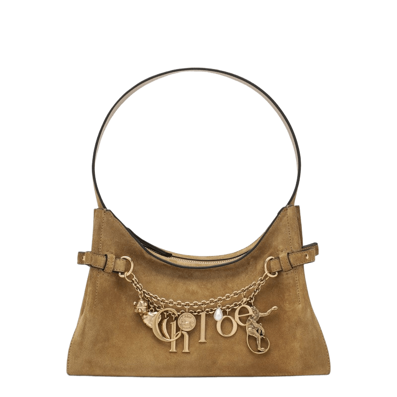 Chloé Khaki Suede Leather Charms Hobo Bag Glam Steals