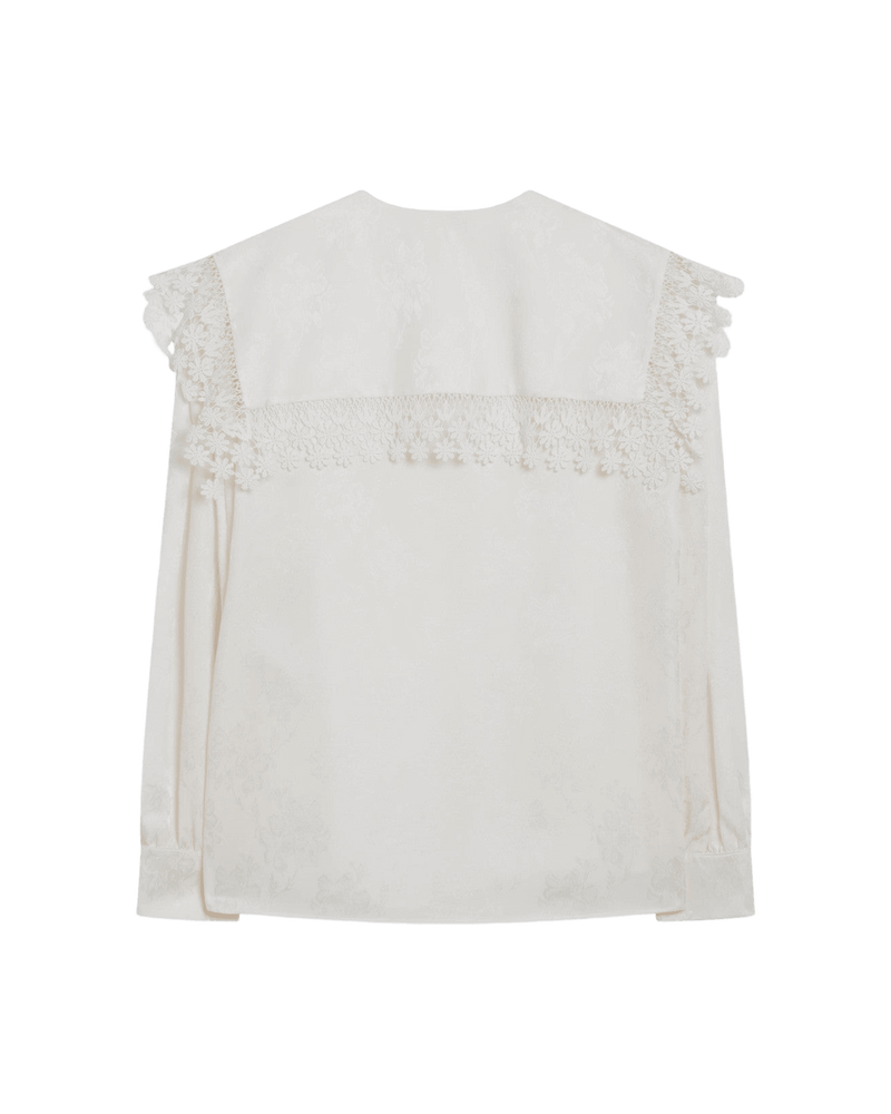 Chloé Lace Jacquard and Blouse with Oversized Collar Glam Steals