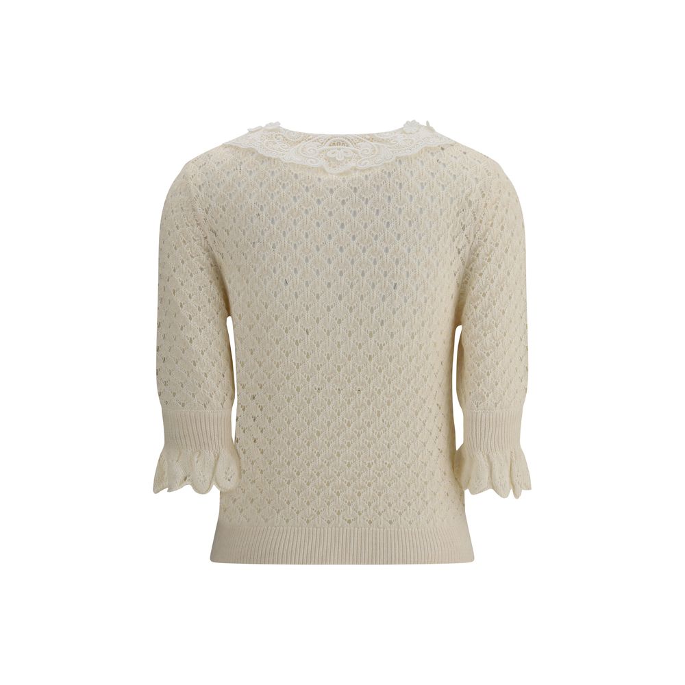 Chloé Lace Sweater With Collar Glam Steals
