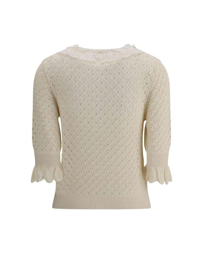 Chloé Lace Sweater With Collar Glam Steals