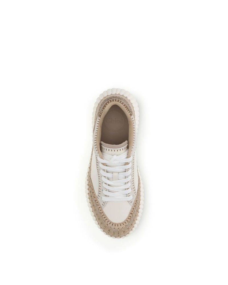 Chloé Leather Cream Calf Bos Taurus Platform Sneakers Glam Steals