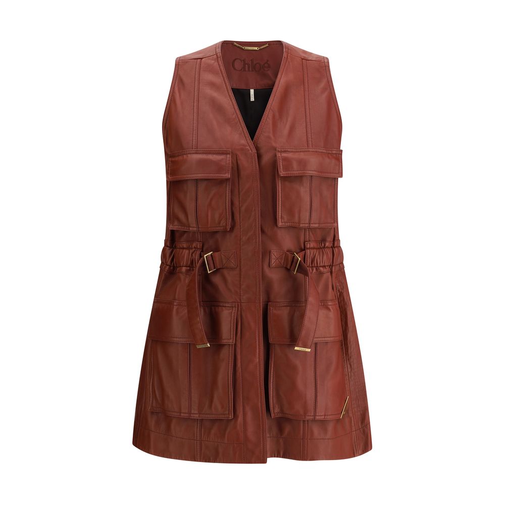 Chloé Leather Vest Glam Steals