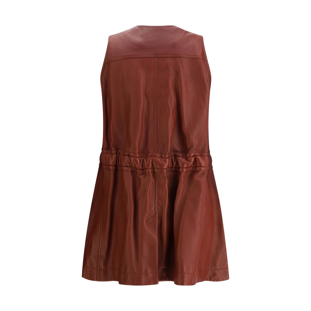 Chloé Leather Vest Glam Steals