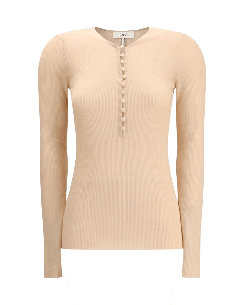 Chloé Merino Wool Henley Sweater Glam Steals