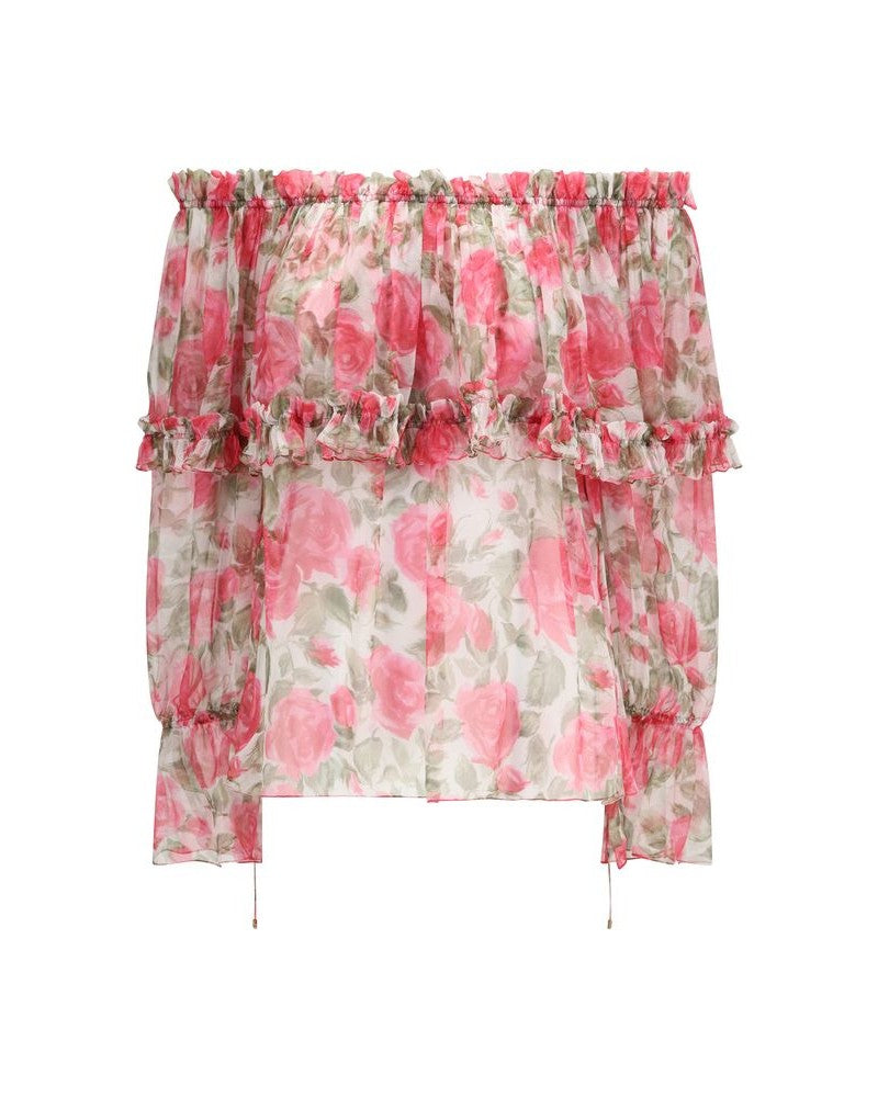 Chloé Multicolor Silk Pattern Top Glam Steals