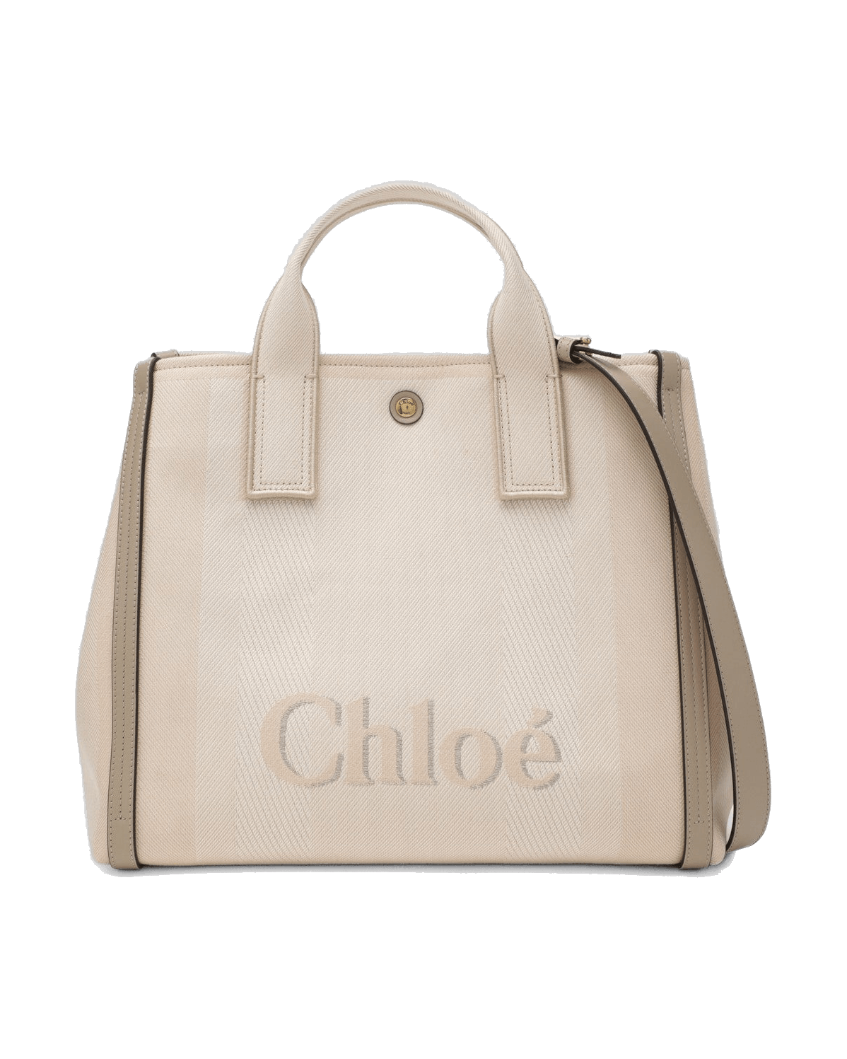 Chloé Pink Canvas Carry Tote Bag in Beige Striped Glam Steals