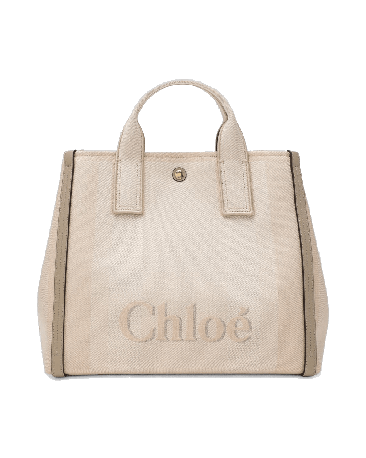 Chloé Pink Canvas Carry Tote Bag in Beige Striped Glam Steals