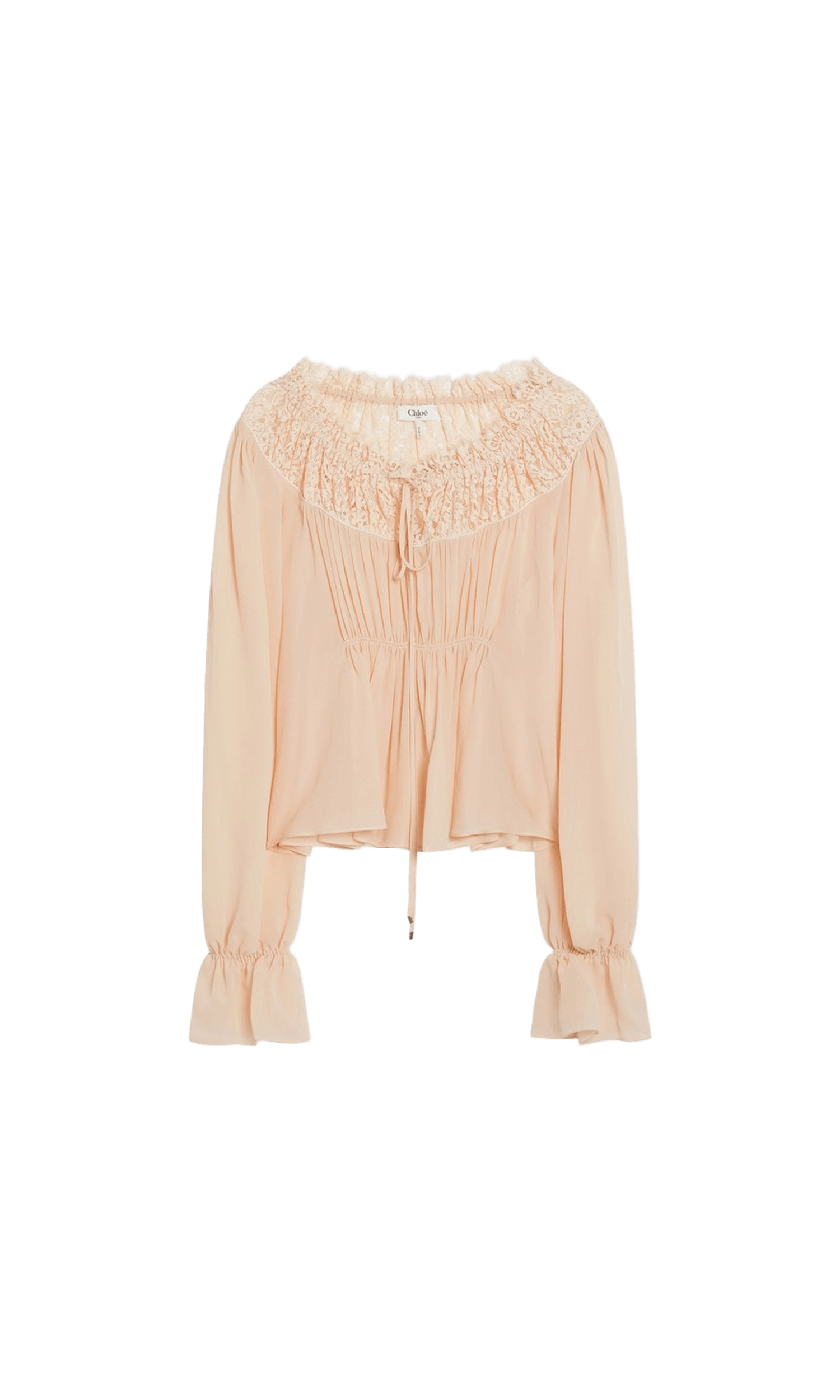 Chloé Pink Silk Blouse with Tie in Georgette Glam Steals