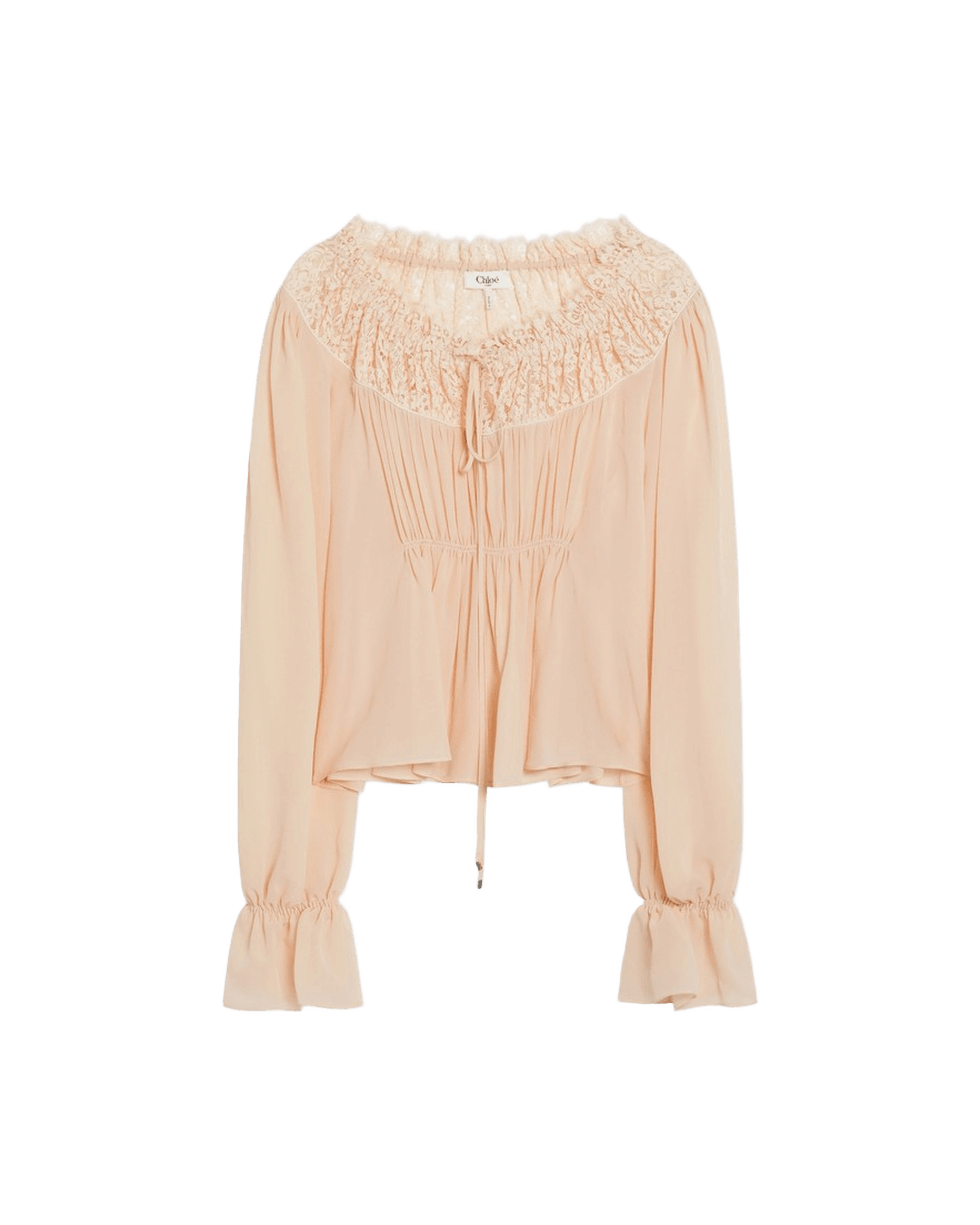 Chloé Pink Silk Blouse With Tie In Georgette Glam Steals