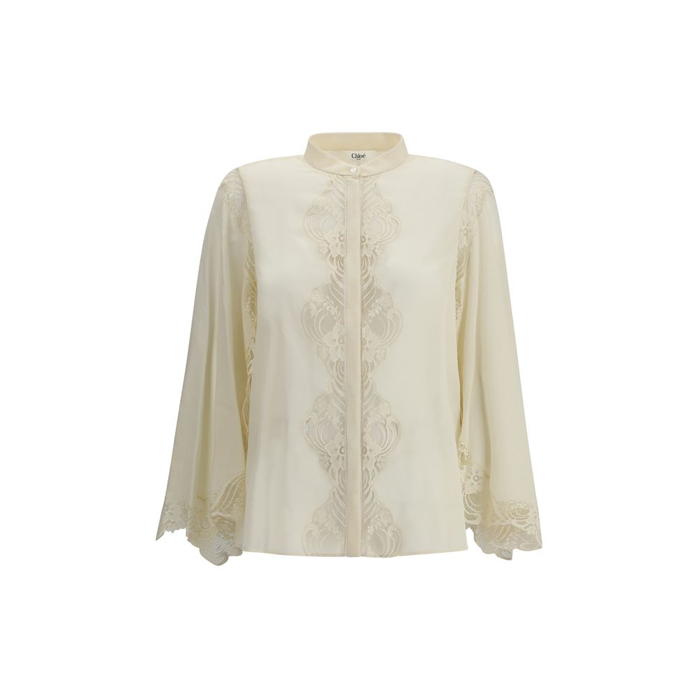 Chloé Silk Georgette And Lace Blouse Glam Steals