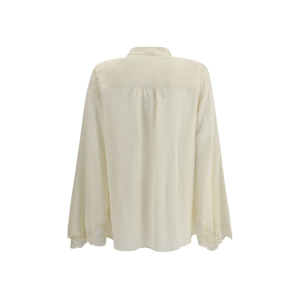 Chloé Silk Georgette And Lace Blouse Glam Steals