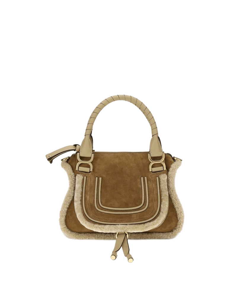 Chloé Suede and Shearling Leather Marcie Small Handbag Glam Steals
