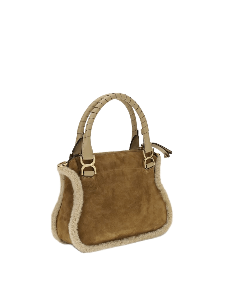 Chloé Suede and Shearling Leather Marcie Small Handbag Glam Steals