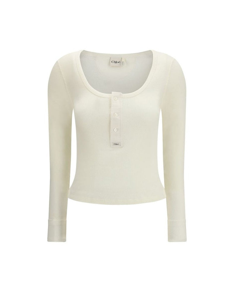Chloé White Cotton Long Sleeve T-shirt Glam Steals