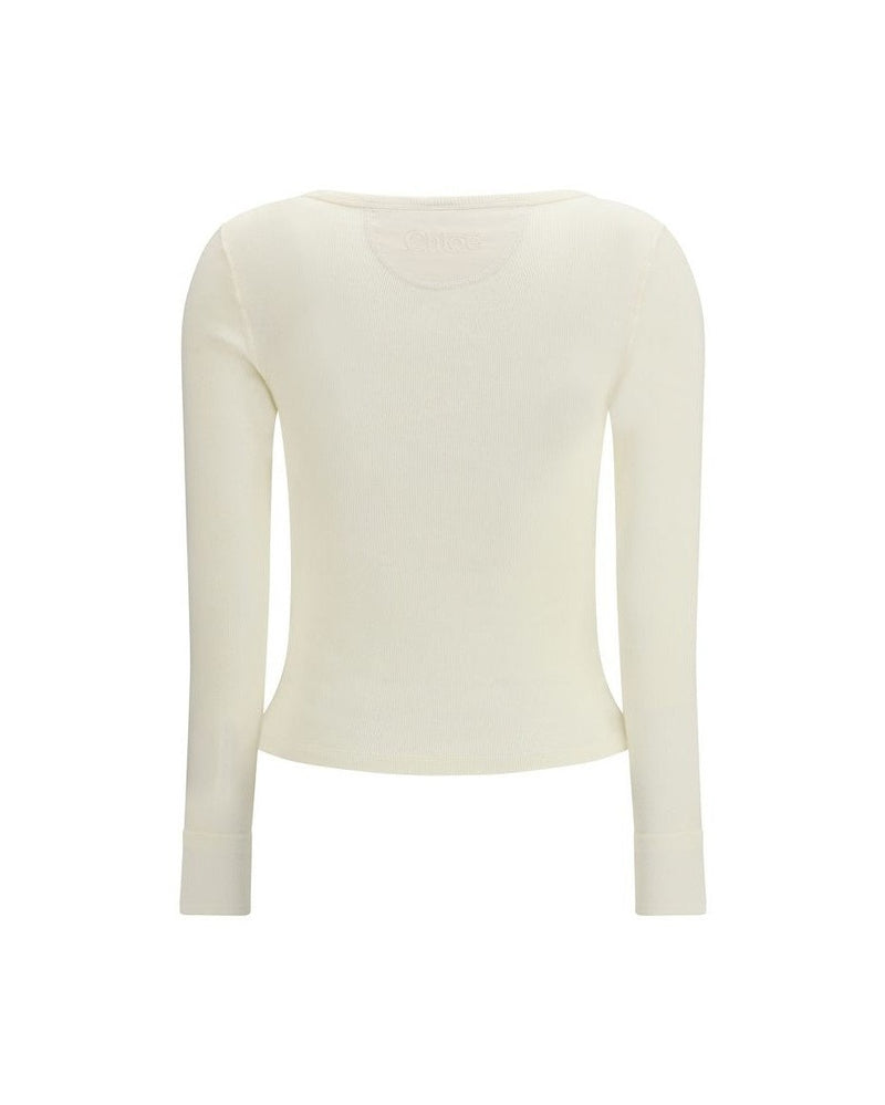 Chloé White Cotton Long Sleeve T-shirt Glam Steals