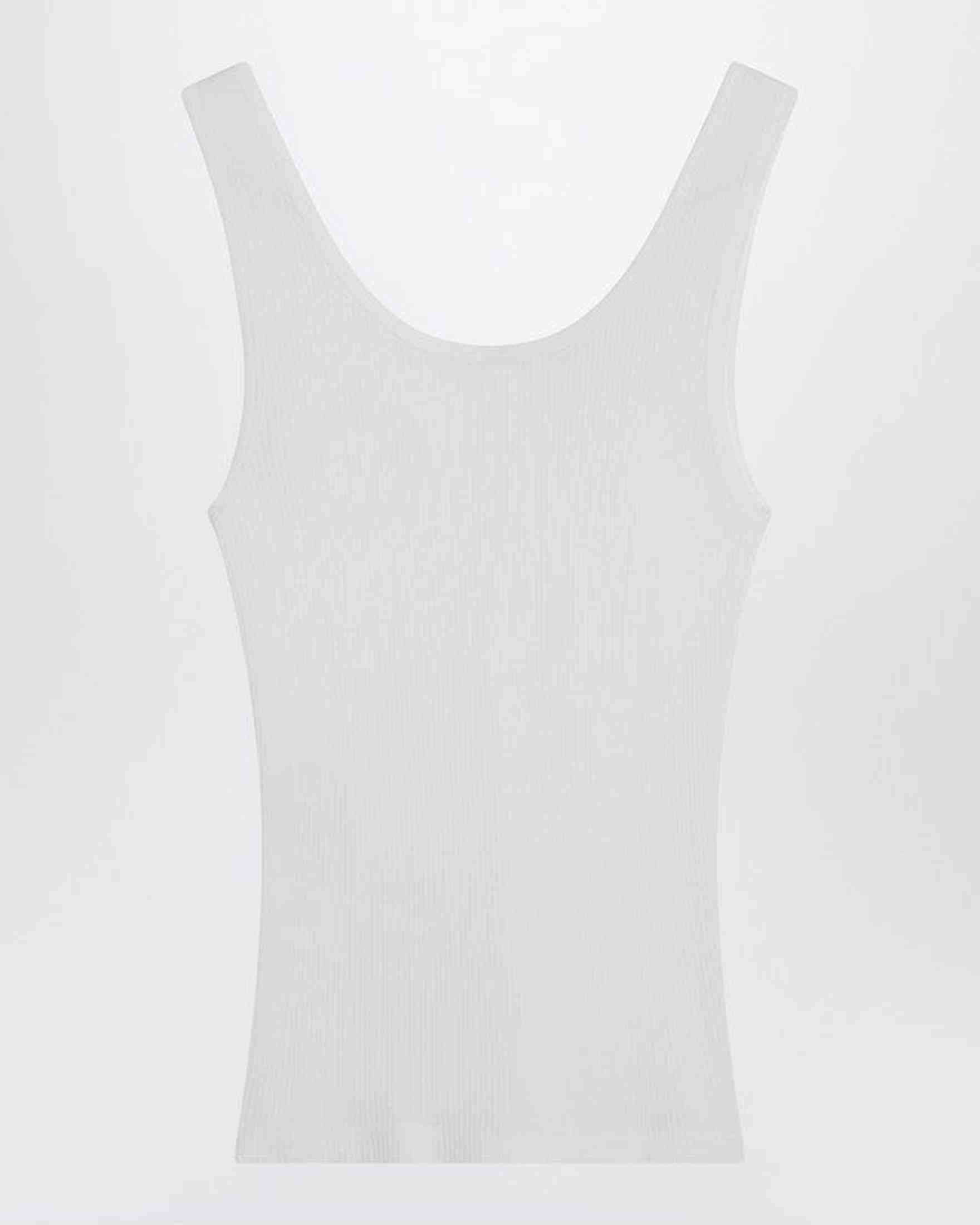 Chloé White Ribbed Tank Top with Logo Glam Steals