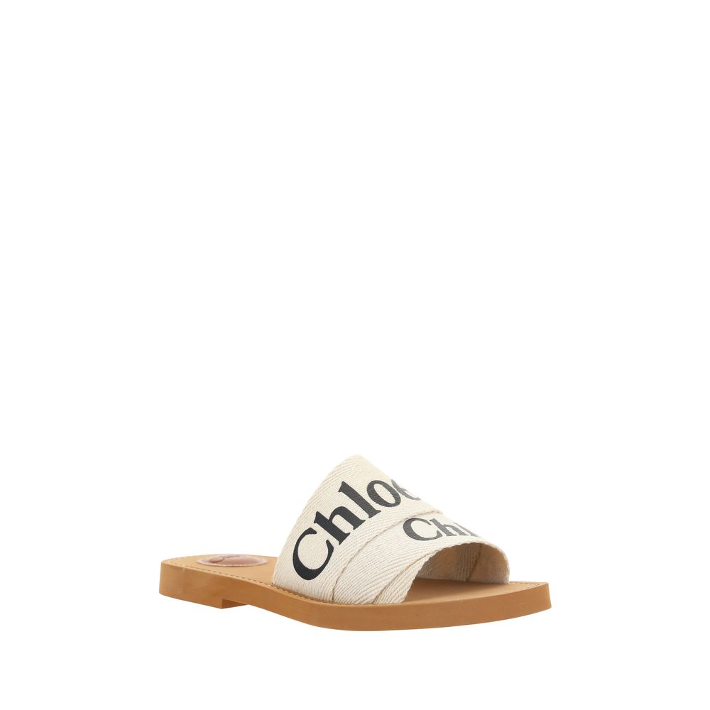 Chloé White Rubber Flat Sandals Glam Steals