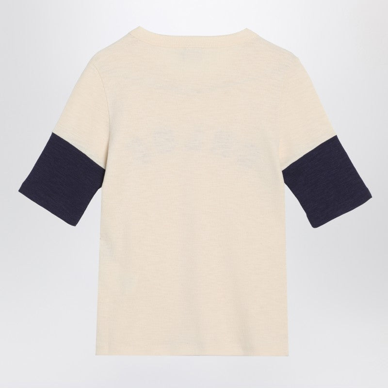 Chloé Wool and Cotton T-shirt with Logo Glam Steals