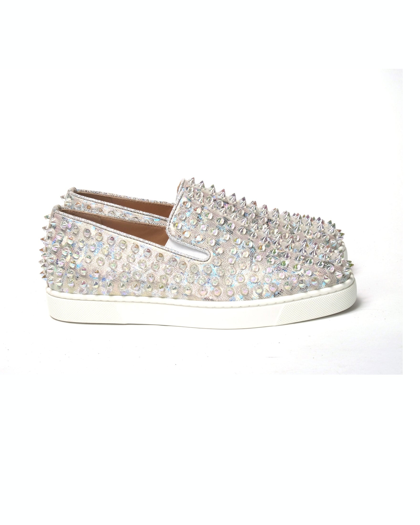 Christian Louboutin Ab/ Ab Roller Boat Woman Flat White Clear Sneaker Glam Steals