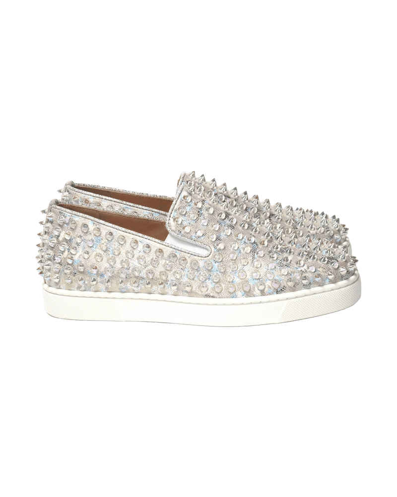Christian Louboutin Ab/ Ab Roller Boat Woman Flat White Clear Sneaker Glam Steals