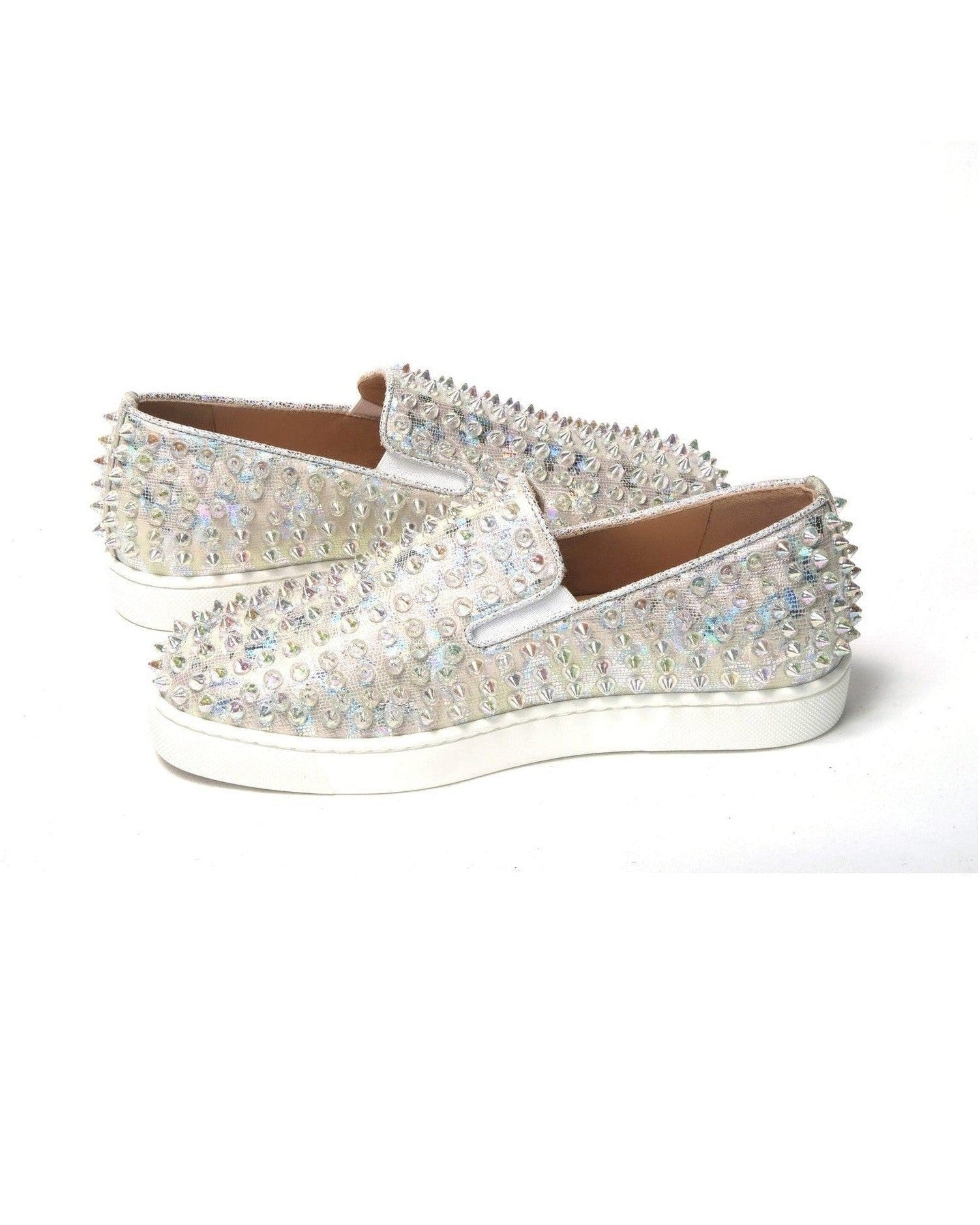 Christian Louboutin Ab/ Ab Roller Boat Woman Flat White Clear Sneaker Glam Steals