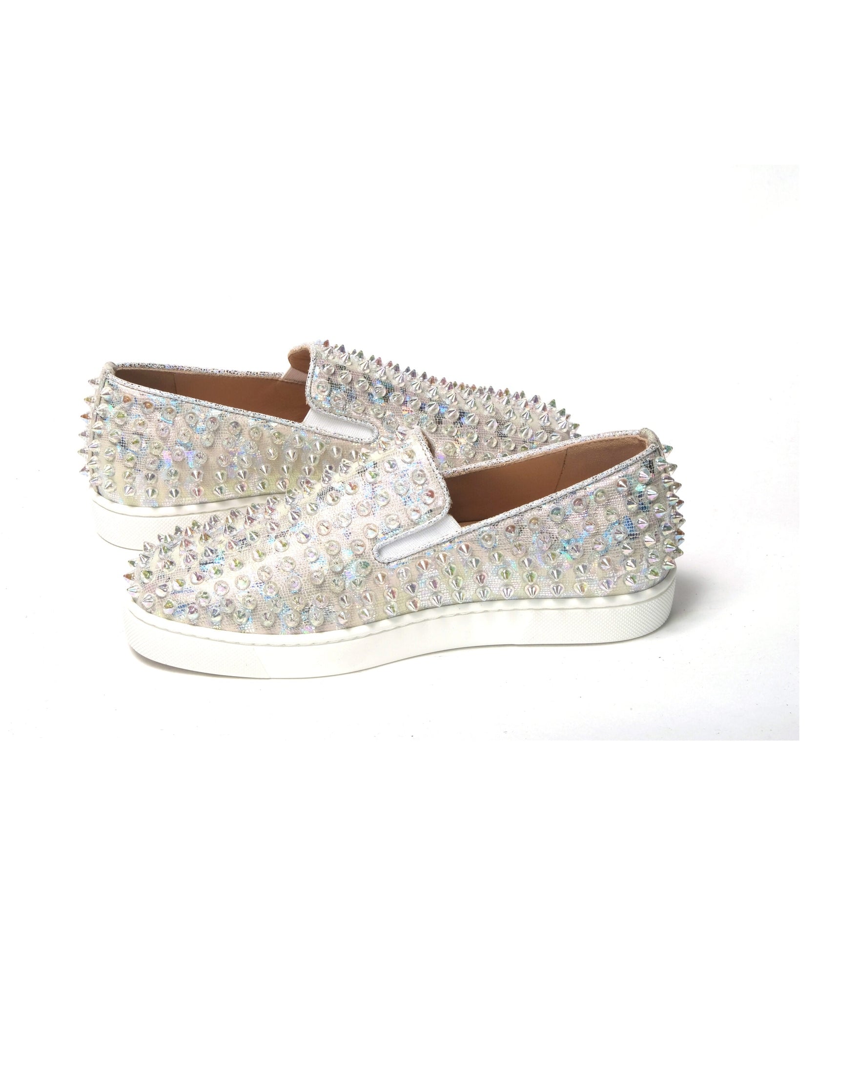 Christian Louboutin Ab/ Ab Roller Boat Woman Flat White Clear Sneaker Glam Steals