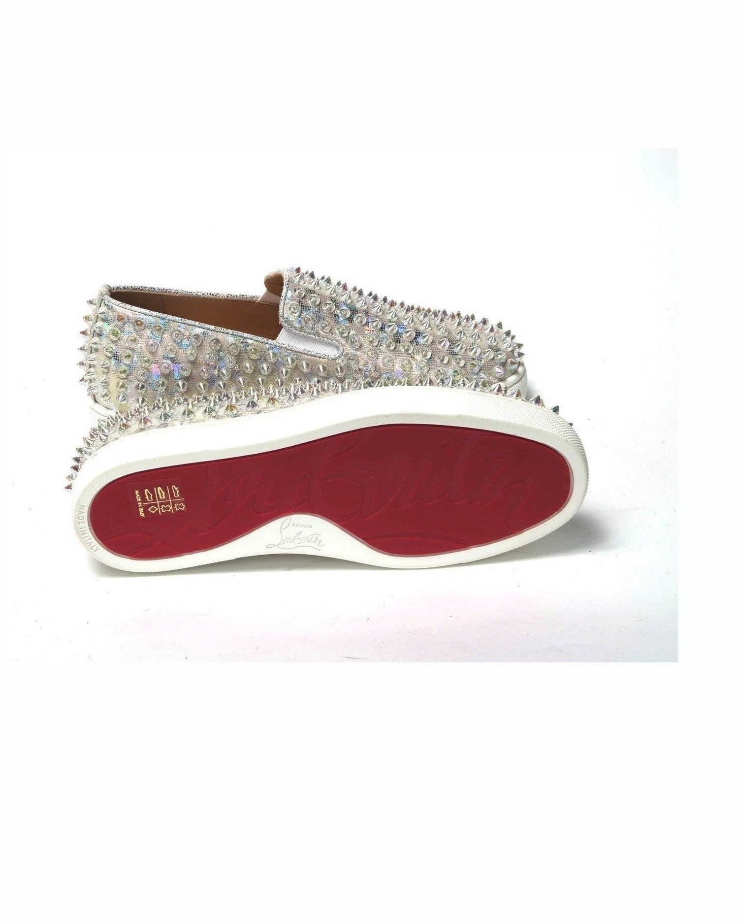 Christian Louboutin Ab/ Ab Roller Boat Woman Flat White Clear Sneaker Glam Steals
