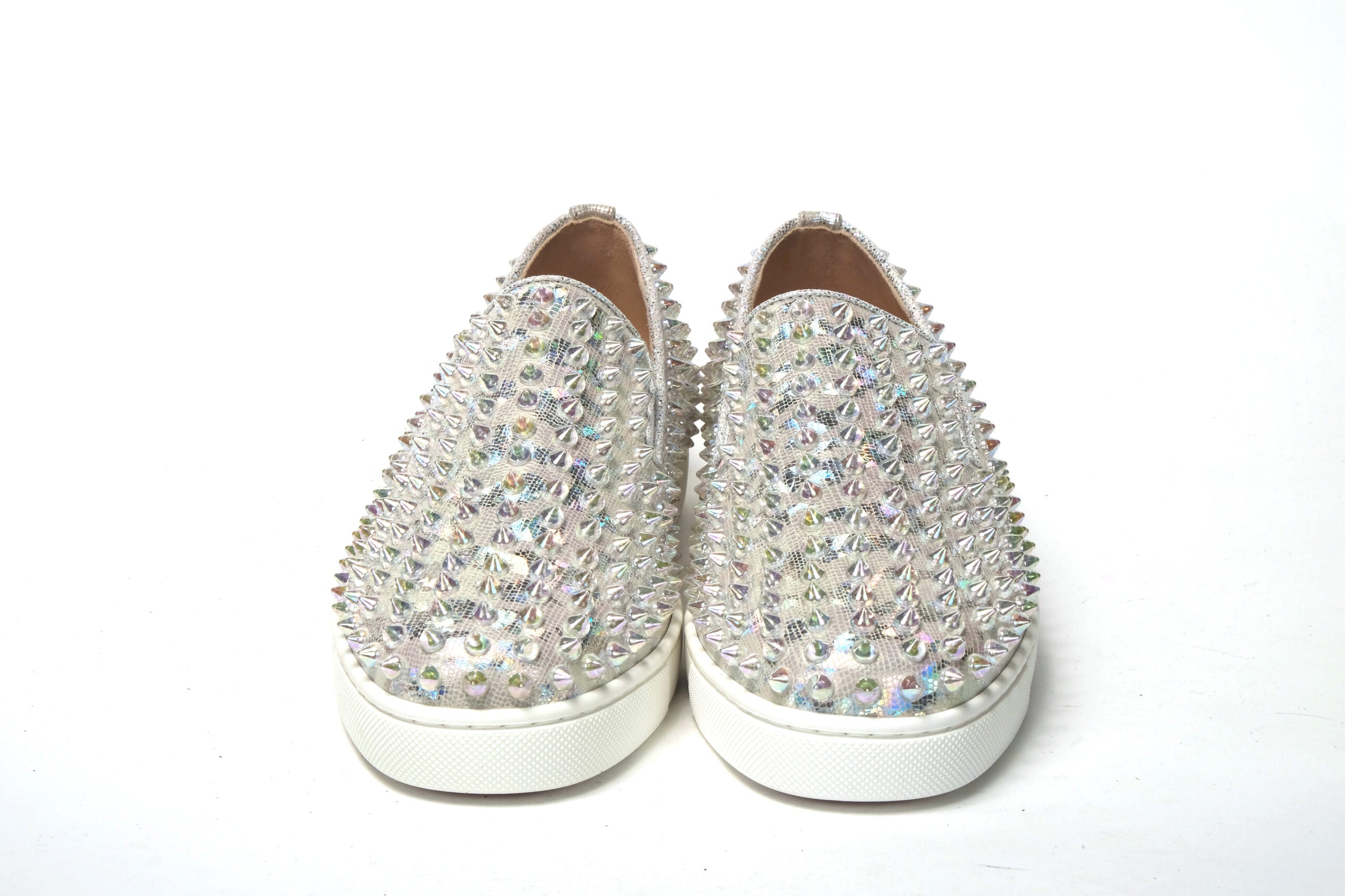 Christian Louboutin Ab/ Ab Roller Boat Woman Flat White Clear Sneaker Glam Steals