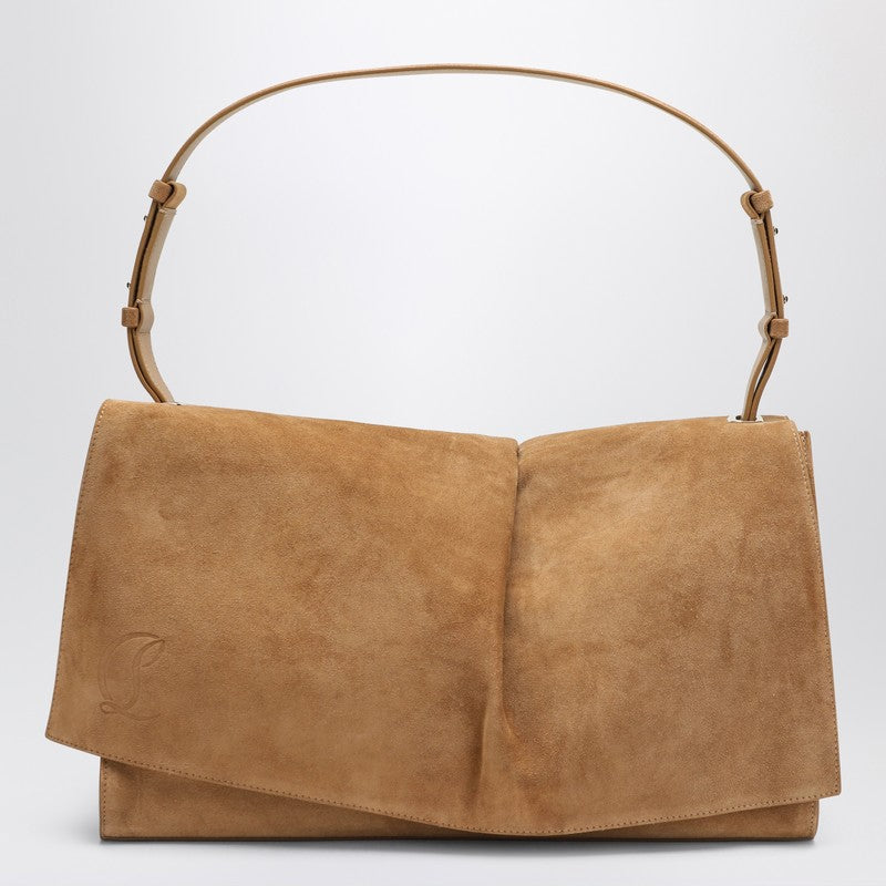 Christian Louboutin Beige Suede Baggy Small Shoulder Bag in Glam Steals