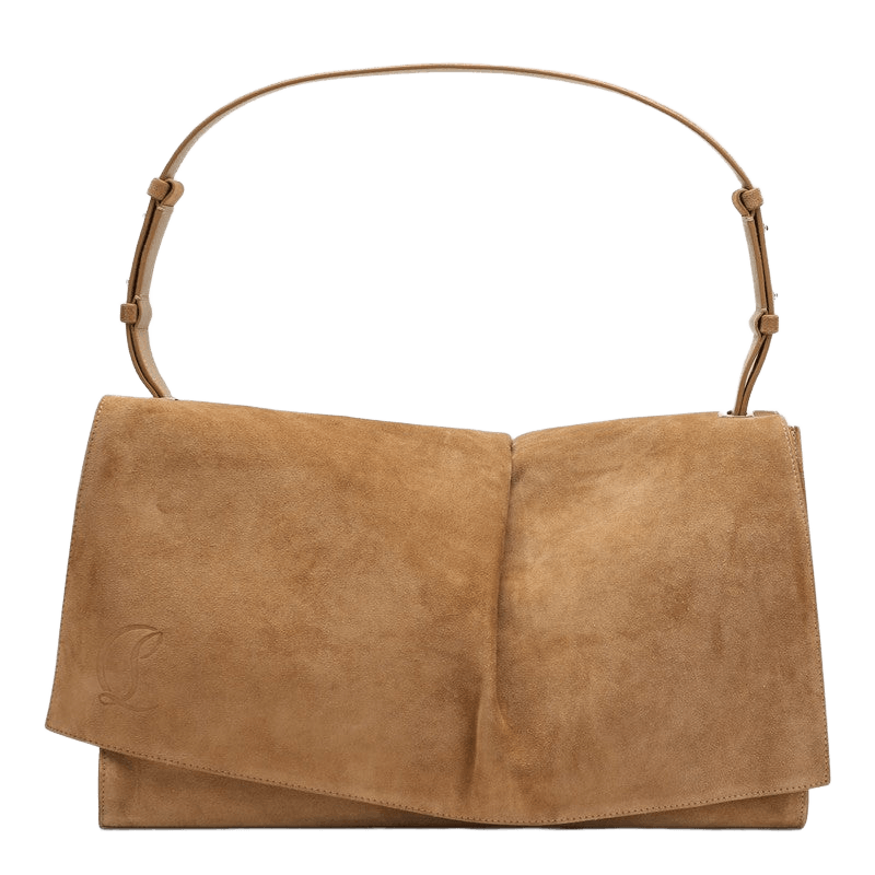 Christian Louboutin Beige Suede Baggy Small Shoulder Bag Glam Steals