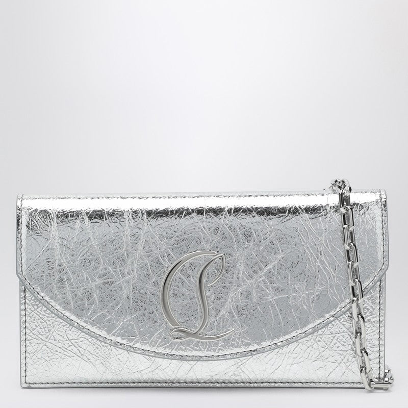 Christian Louboutin Silver Leather Loubi54 Laminated Clutch Bag Glam Steals