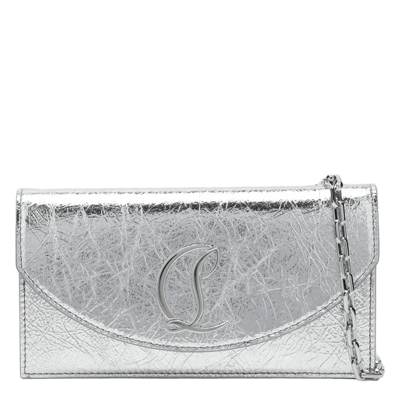 Christian Louboutin Silver Leather Loubi54 Laminated Clutch Bag Glam Steals
