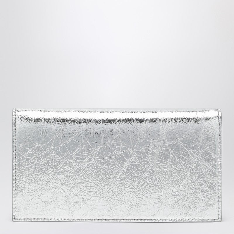 Christian Louboutin Silver Leather Loubi54 Laminated Clutch Bag Glam Steals