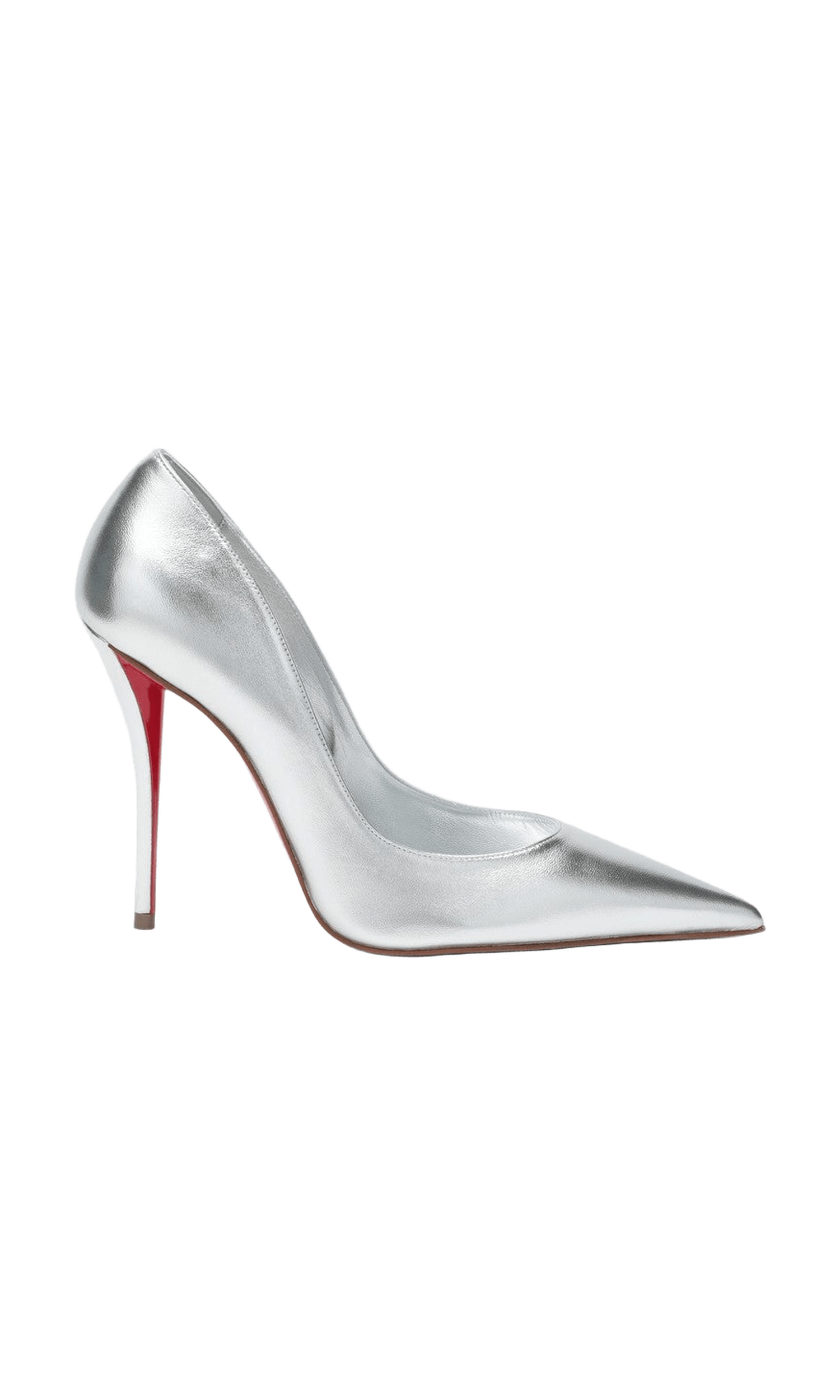 Christian Louboutin Silver Leather Miss Z Pumps in Laminated Nappa Glam Steals