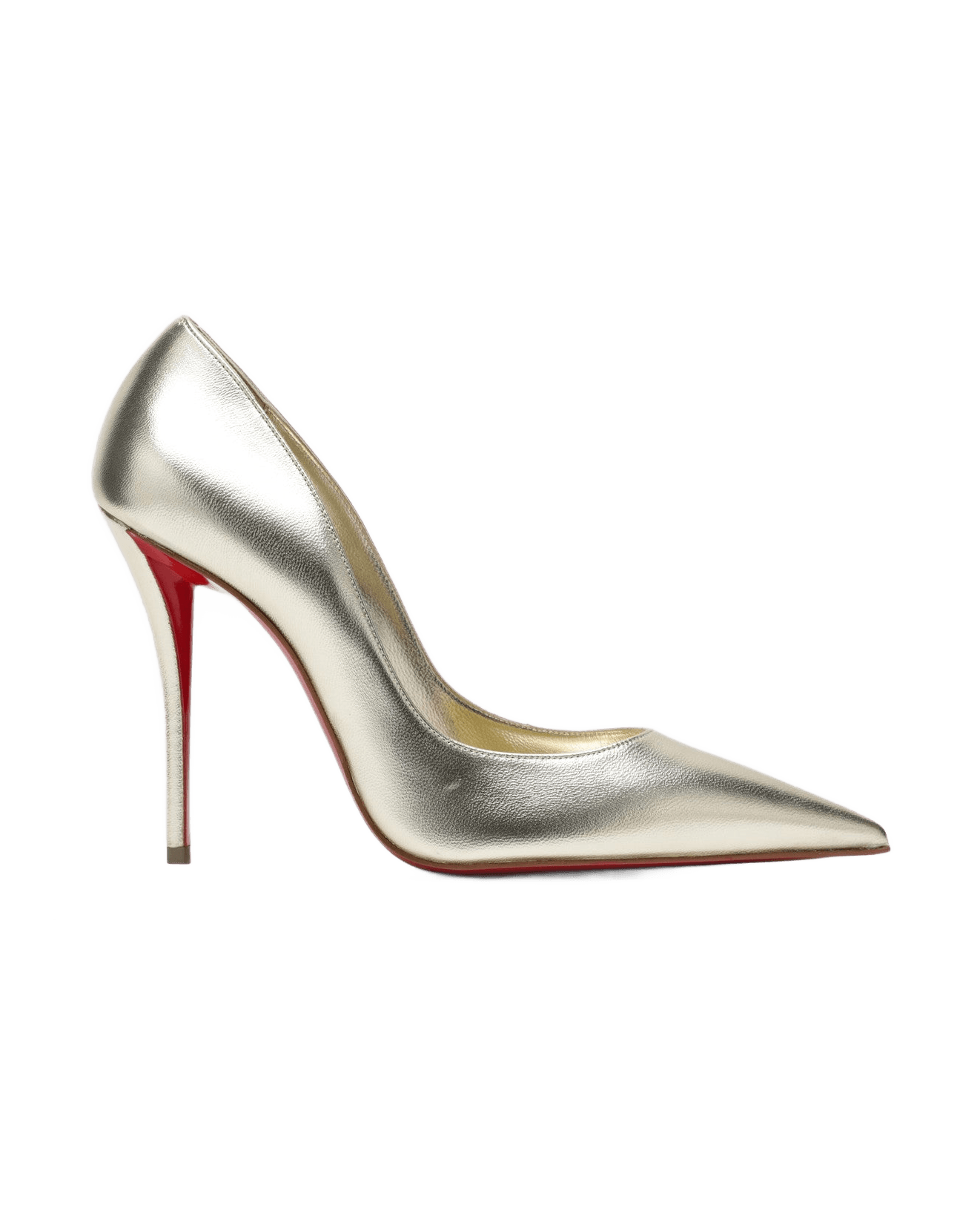 Christian Louboutin Silver Leather Miss Z Pumps in Laminated Nappa Glam Steals