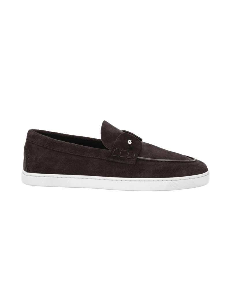 Christian Louboutin Suede Chambeliboat Loafers in Coffee Coloured Glam Steals